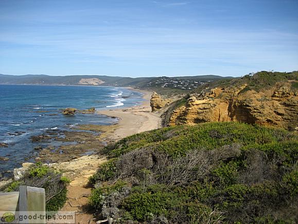 View of the Great Ocean Road in the Cape Otway direction