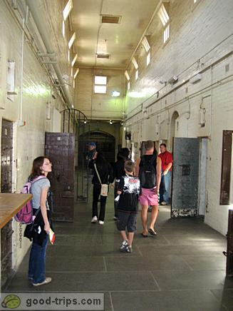 Corridor with prison cells